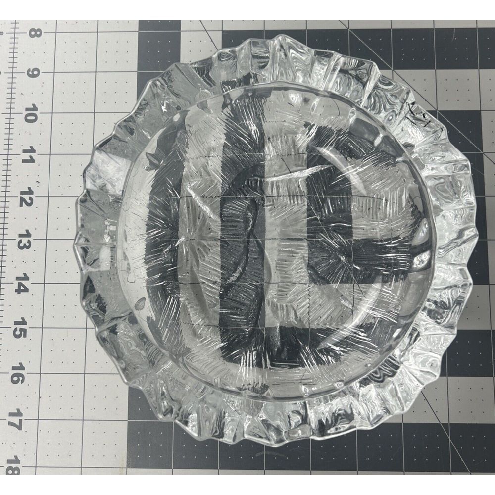 VINTAGE Hoya Heavy Iceberg Pattern Cut‎ Crystal Bowl / Ashtray / Dish - 3lb